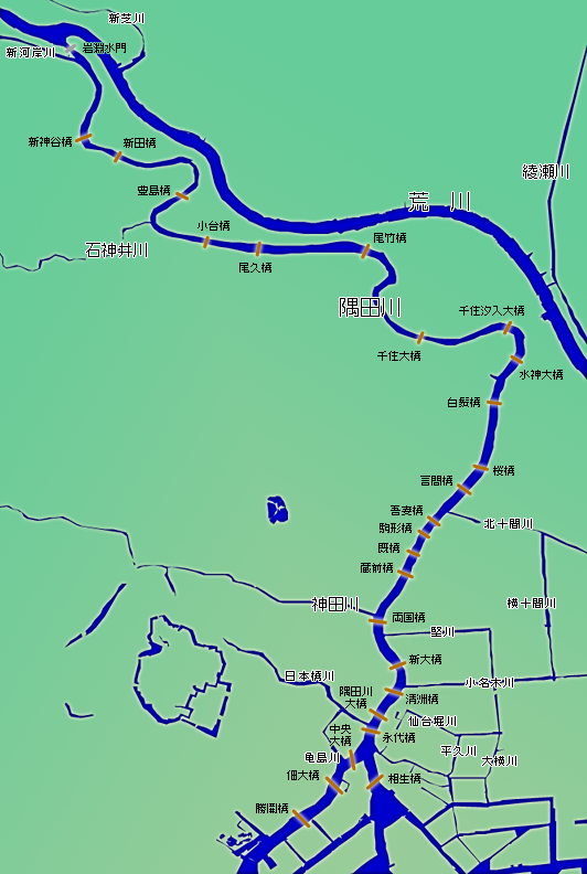 隅田川(Sumida River): "Whispers of Water and Cherry Blossoms"